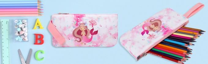 Mochila escolar para niños de poliéster Bolso escolar de sirena Set de tres piezas 3